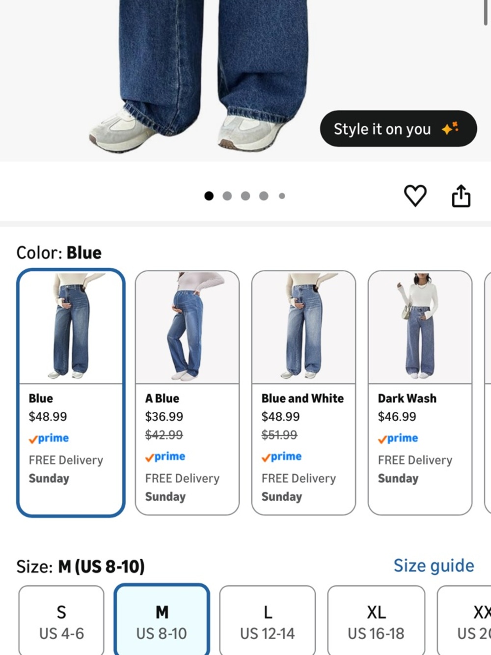 Women’s maternity over the belly wide leg jeans - Picture 5 of 6